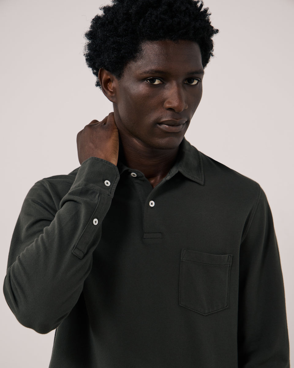 Men's Chocolate Cotton Piqué Polo - Image 3