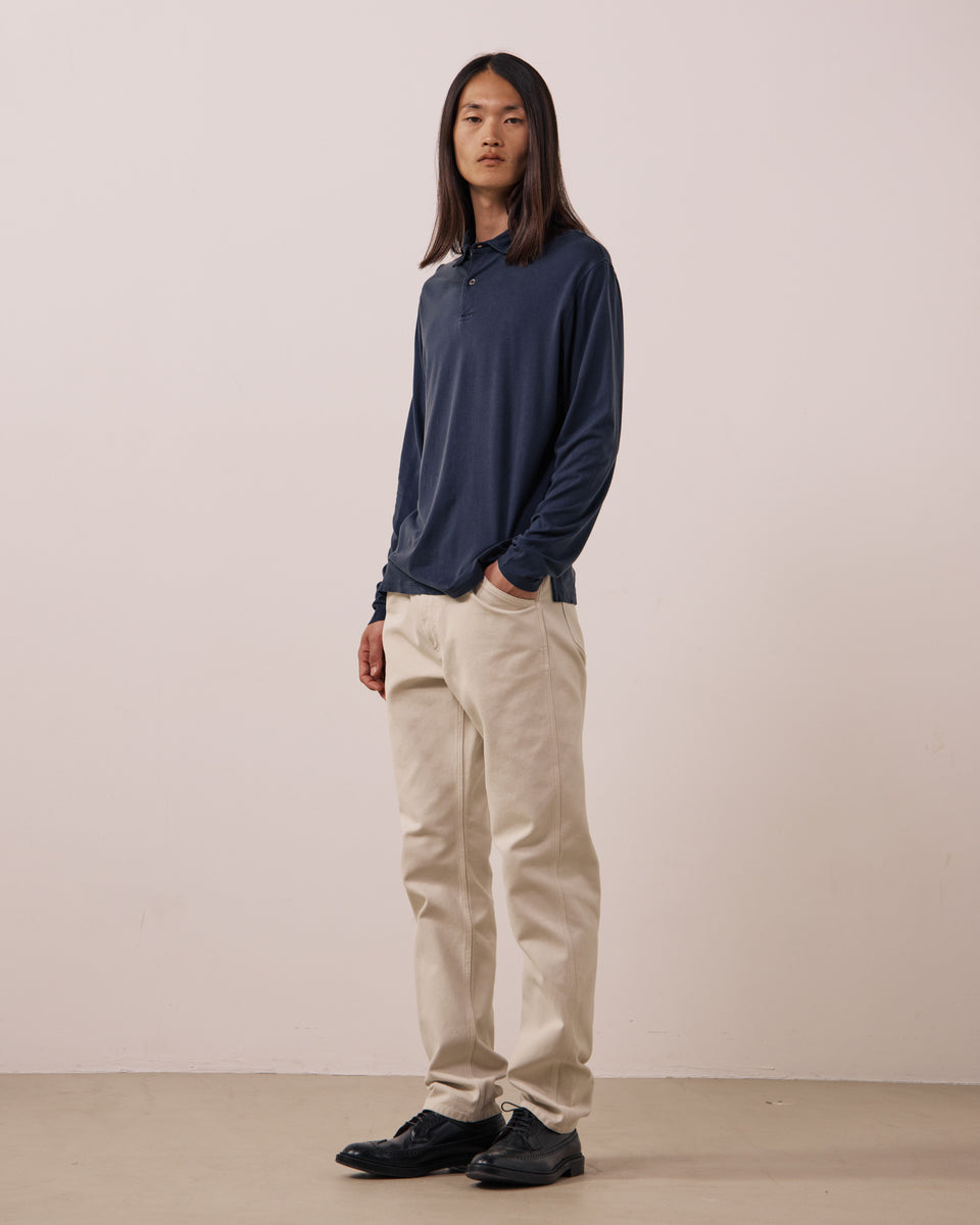 Polo da uomo in jersey di lyocell e cotone blu notte - Image 2