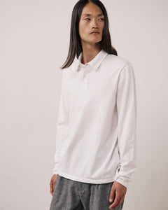 Polo Homme en Coton Slub Blanc