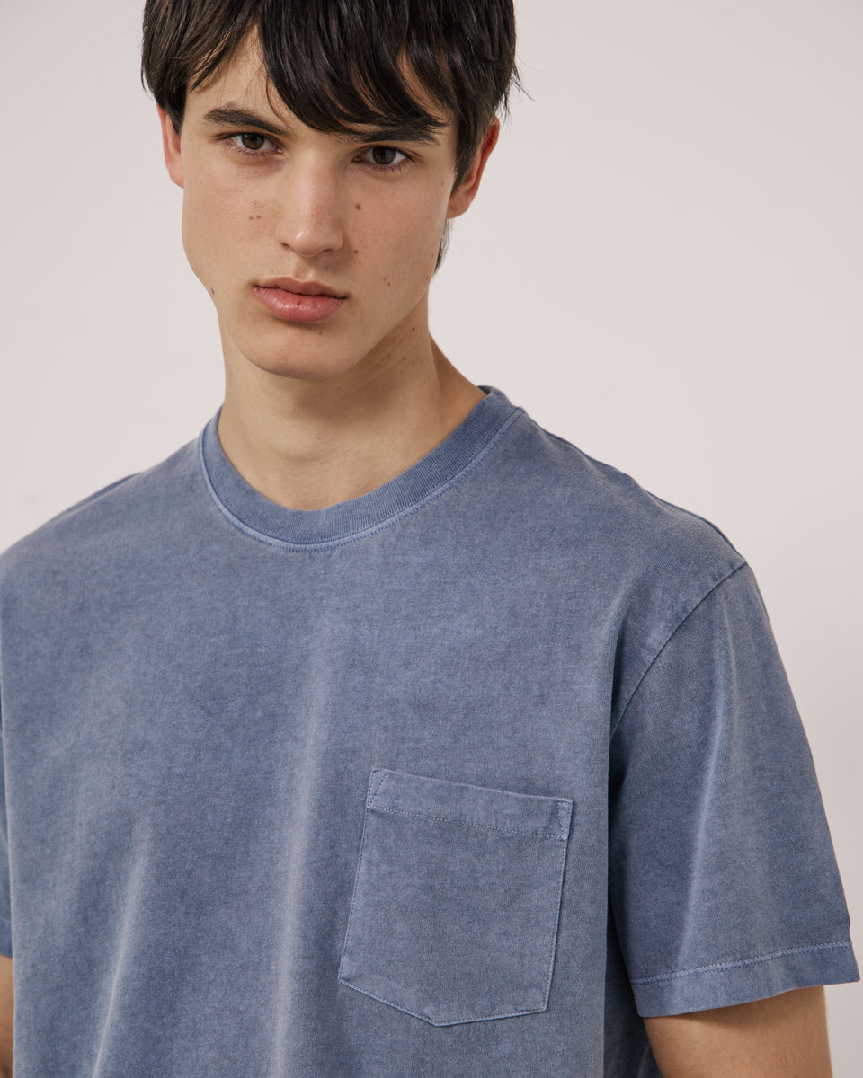 T-shirt Homme en Jersey de Coton Bleu Denim Pocket - Image 3
