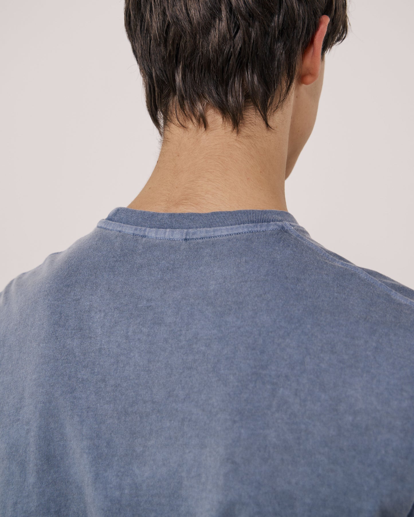 T-shirt Homme en Jersey de Coton Bleu Denim Pocket