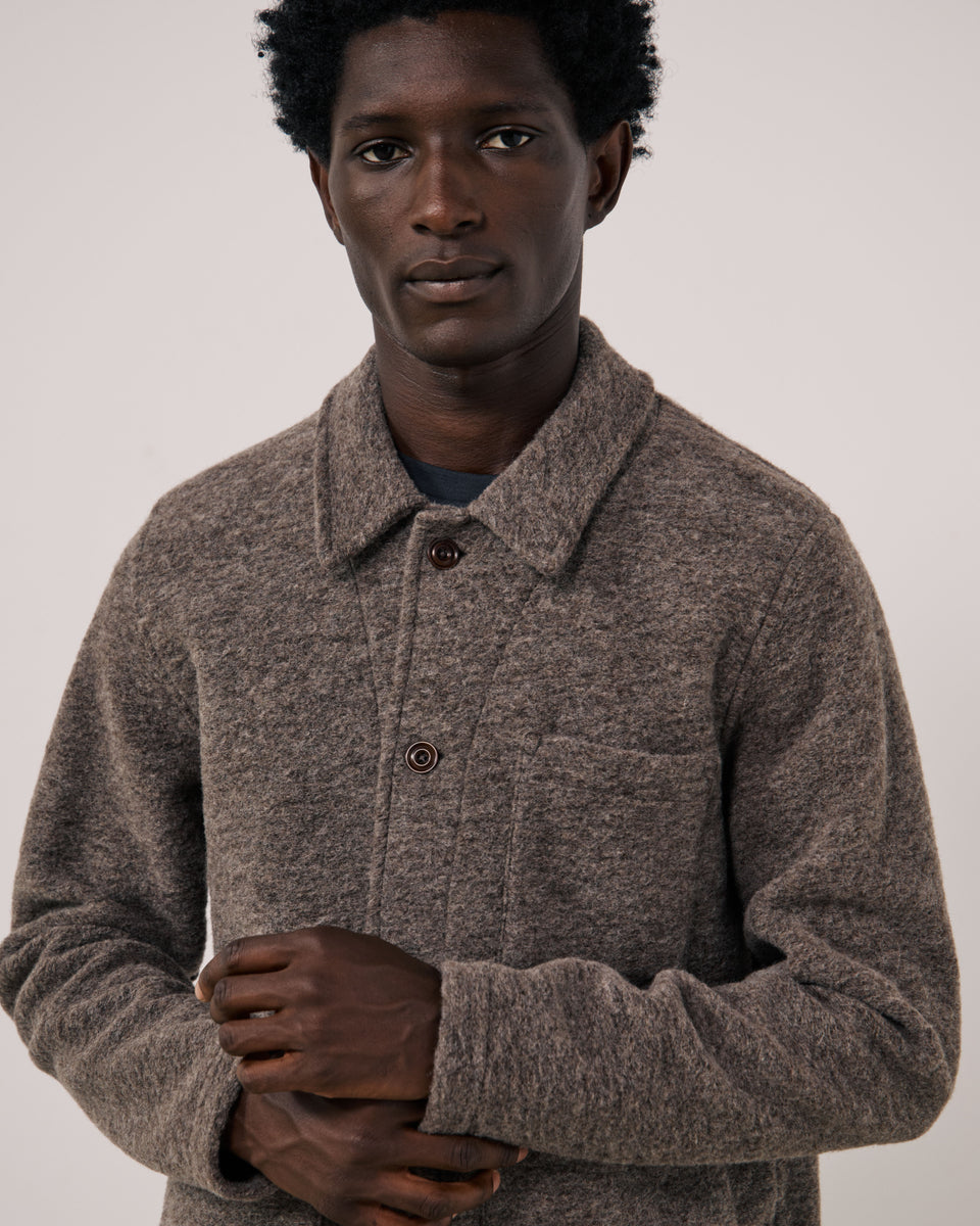 Chaqueta de lana hervida topo para hombre Service - Image 3
