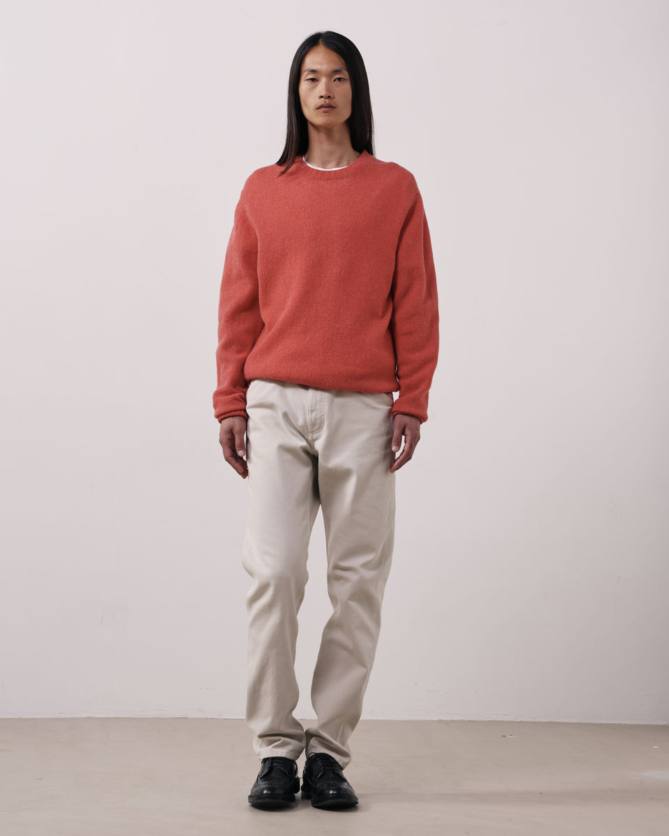 Pull Homme en Laine Vierge Corail Shetland Crew - Image 2