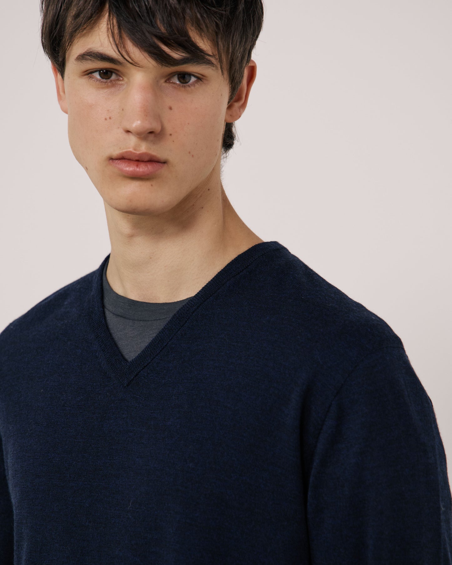 Pull Homme en Laine Extrafine Bleu Marine Merino Vee