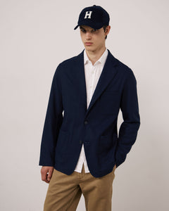 Casquette Homme en Velours Côtelé Bleu Marine