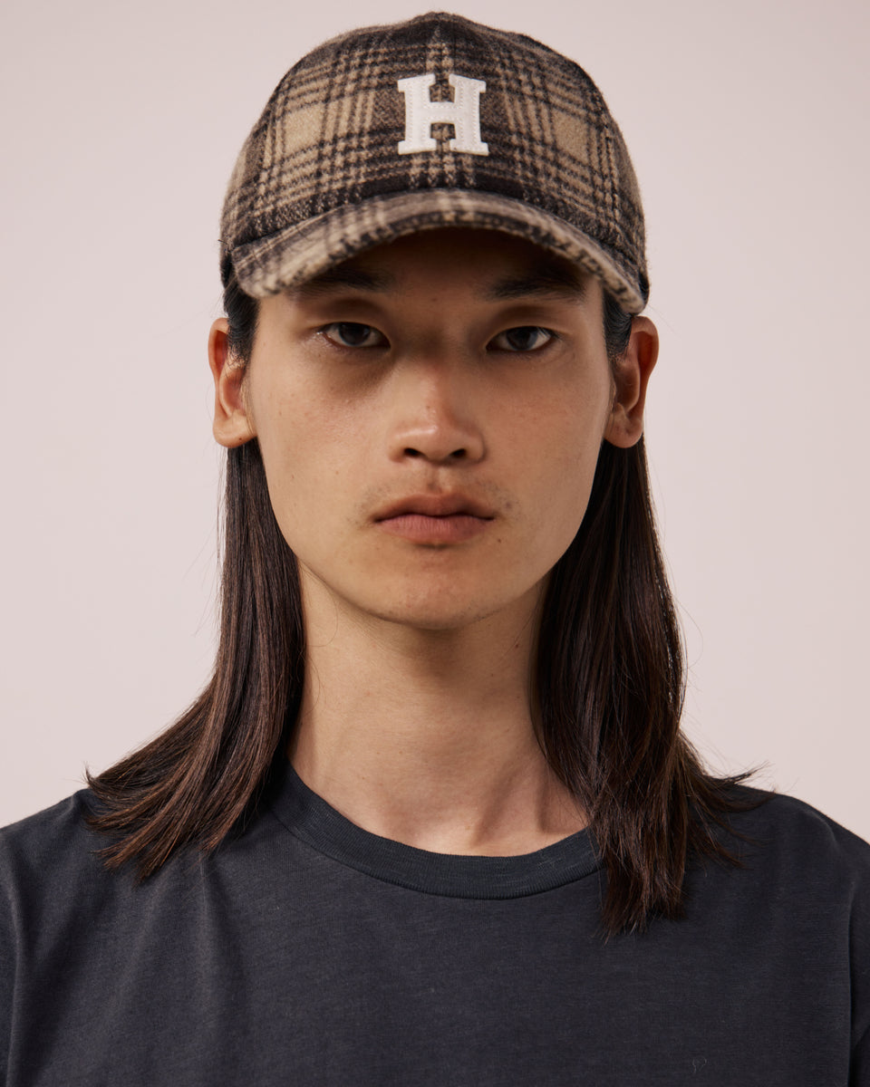 H Men's Brown Herringbone Wool Cap - Image principale
