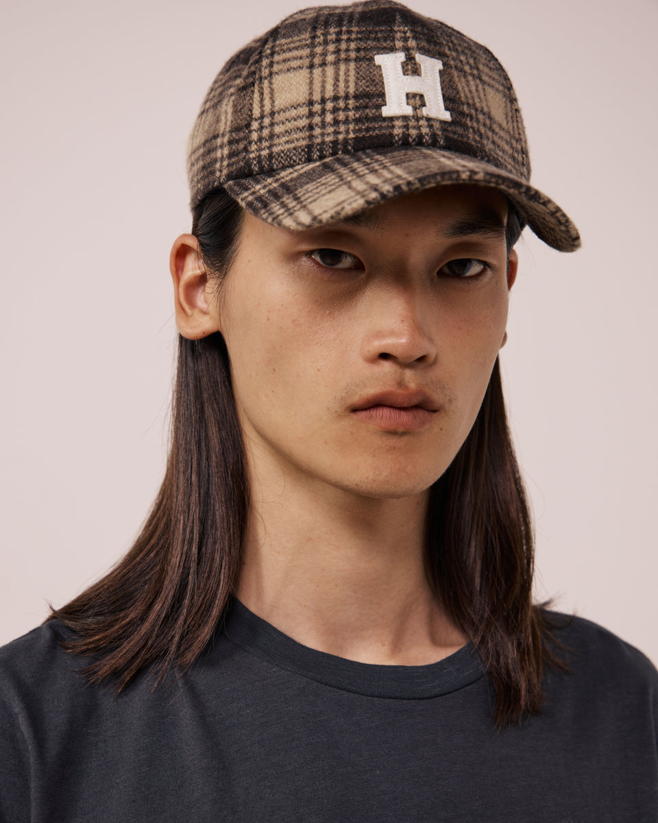 H Men's Brown Herringbone Wool Cap - Image 2