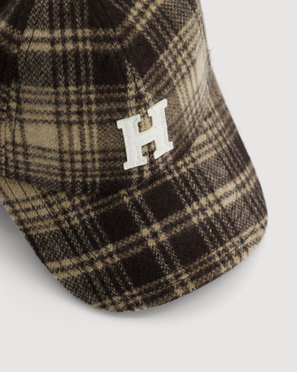 H Men's Brown Herringbone Wool Cap - Image 3