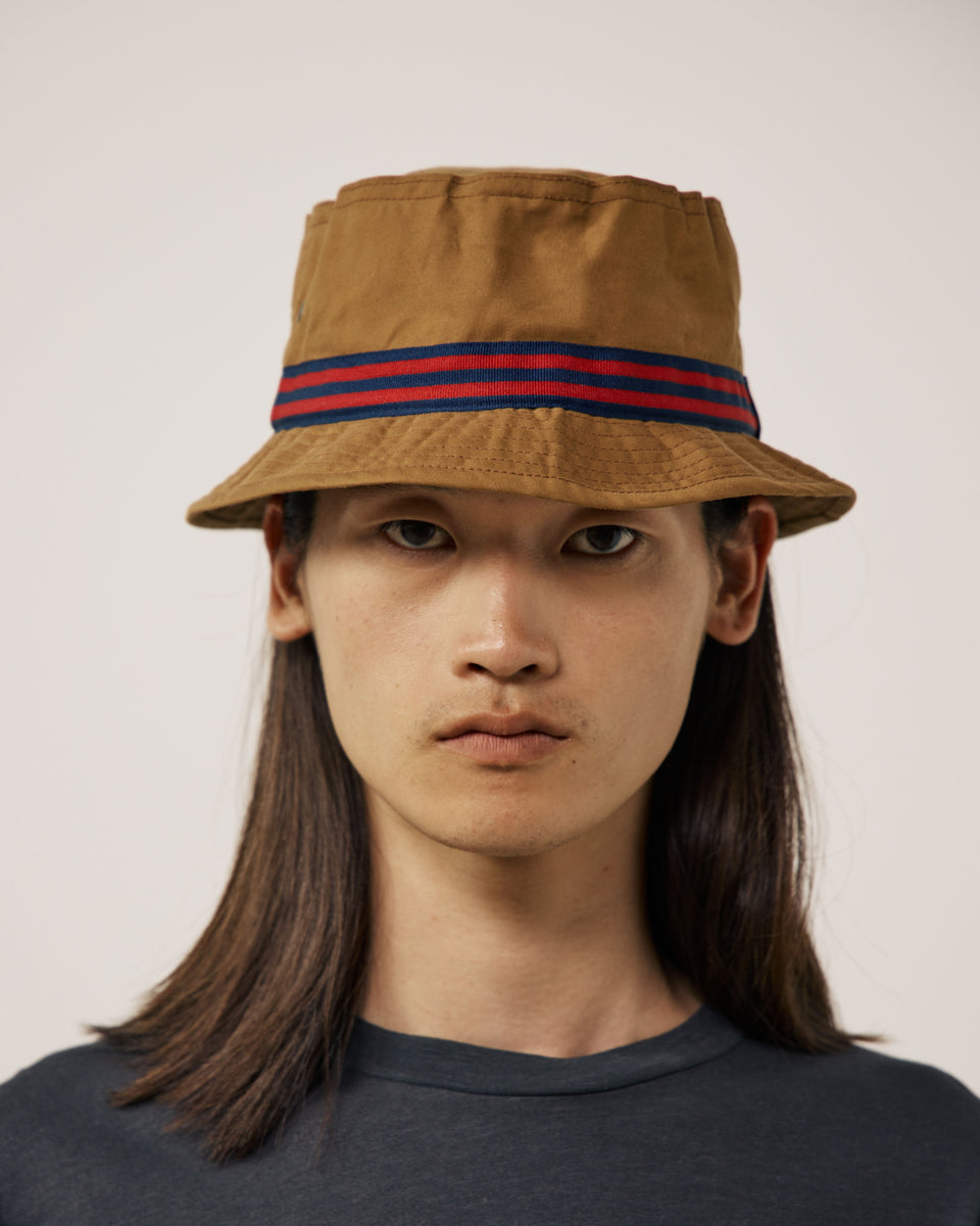 Cappello da uomo in gabardine di cotone cammello Pork Pie - Image principale