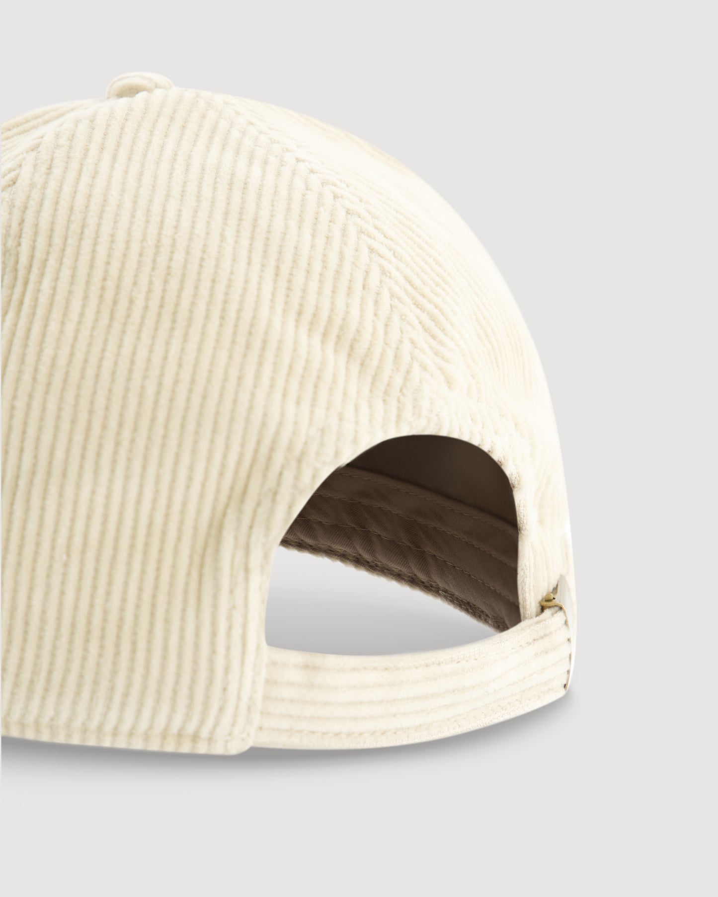 Casquette Femme en Velours Côtelé Crème