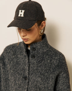Casquette Femme en Flanelle de laine Pied-de-poule Marron & Noir H