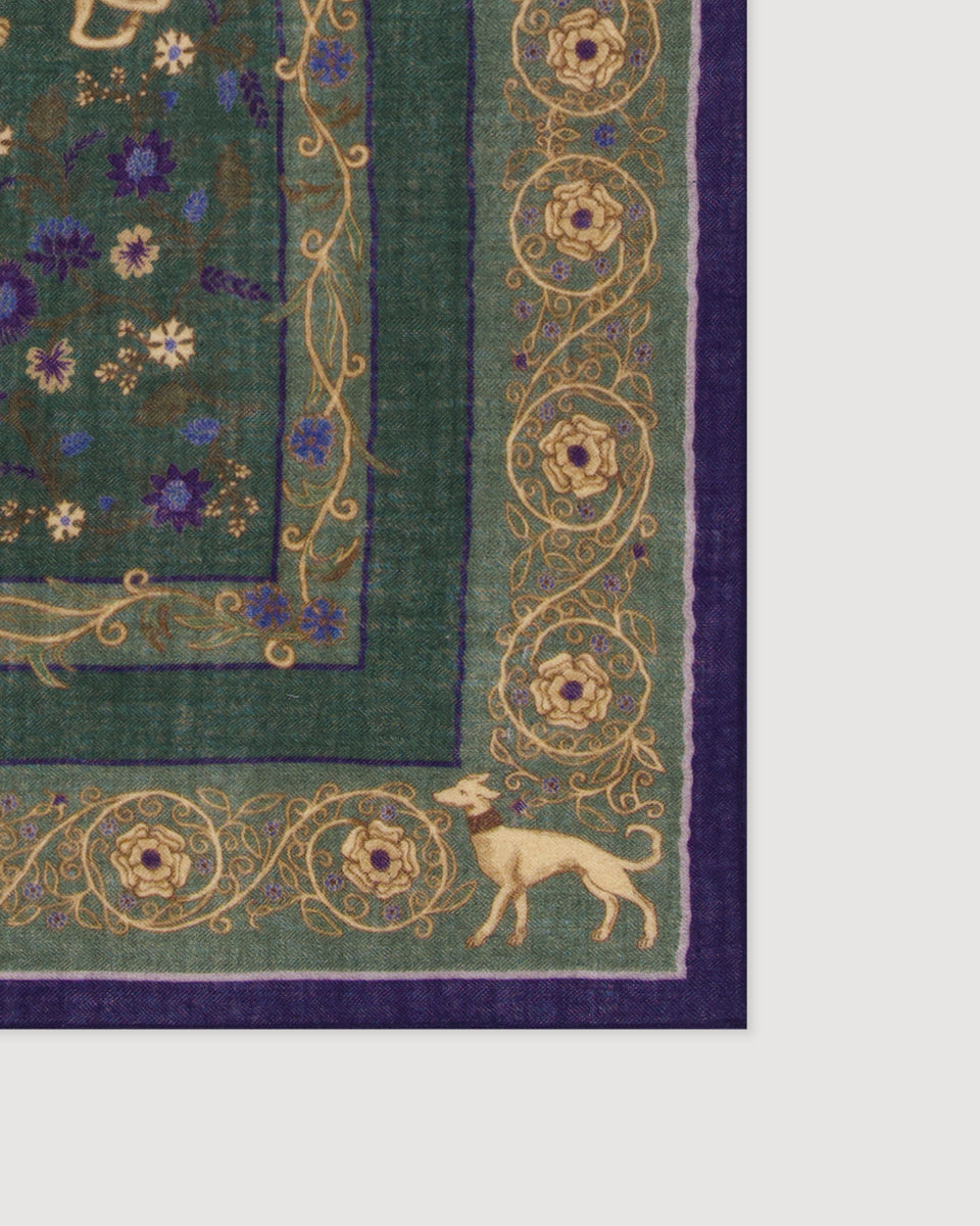 Echarpe Homme en Laine Vert Bandana - Image 3