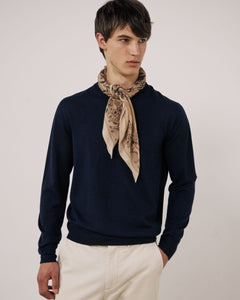 Echarpe Homme en Laine Beige Bandana
