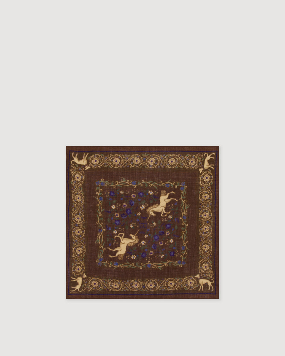 Echarpe Homme en Laine Marron Bandana - Image 3