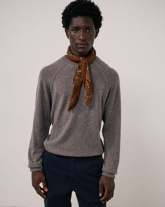 Echarpe Homme en Laine imprimée Paisley Marron Bandana