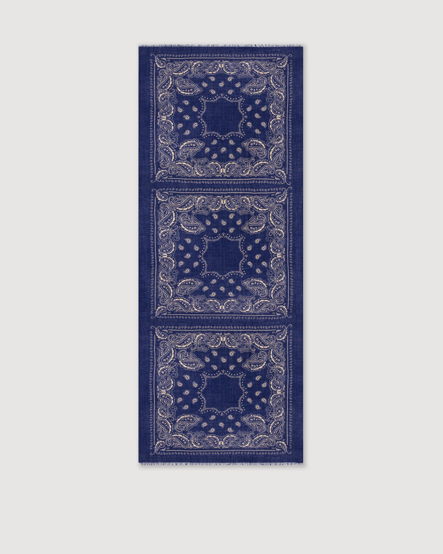 Echarpe Homme en Laine imprimée Paisley Bleu Marine Bandana