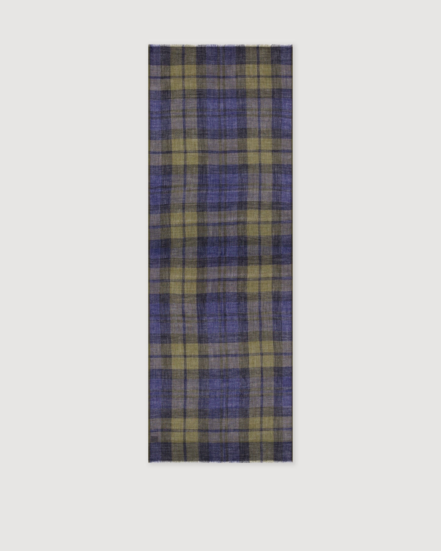 Echarpe Homme en Laine à Carreaux Tartan Bleu & Vert Tartan