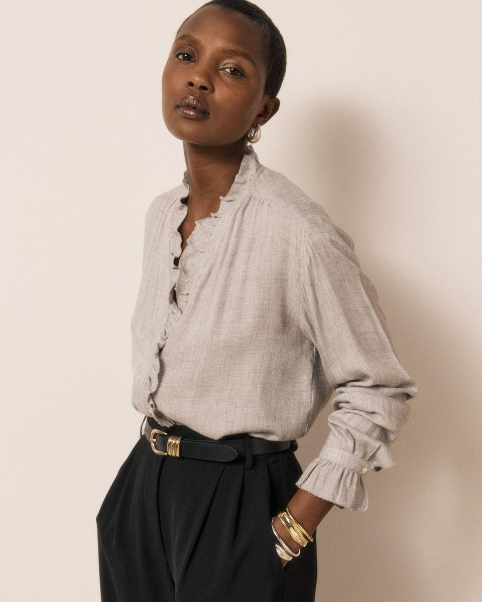 Chemise Femme en Laine mélangée Gris Carmela - Image 3