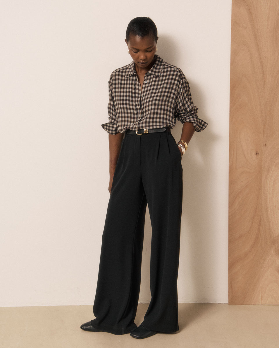 Chemise Femme en Viscose à Carreaux Gris Cinema - Image principale