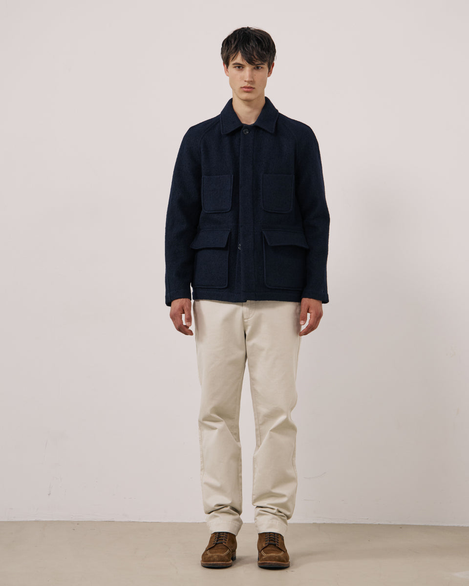 Veste Homme en Laine Vierge Bleu Marine Parton - Image 2