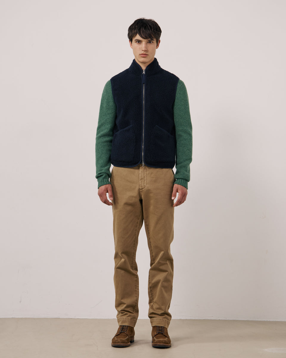 Gilet da uomo in sherpa blu navy Basta - Image 2