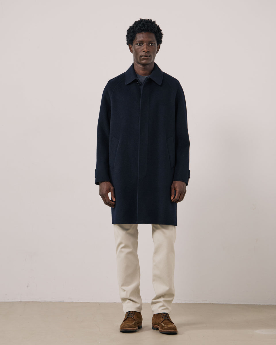 Manteau Homme en Laine Double Face Bleu Marine Graig - Image principale
