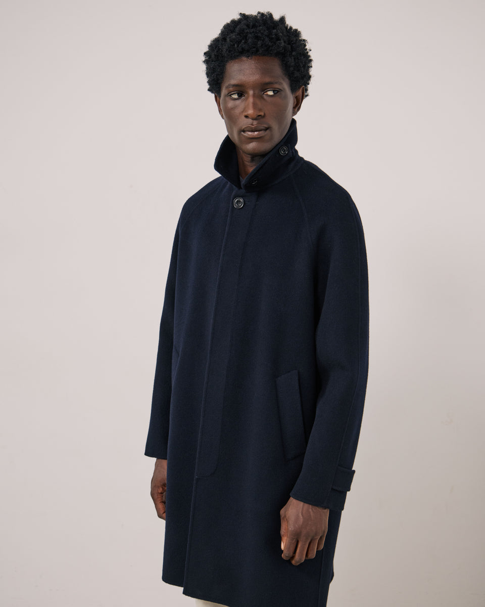 Manteau Homme en Laine Double Face Bleu Marine Graig - Image 2