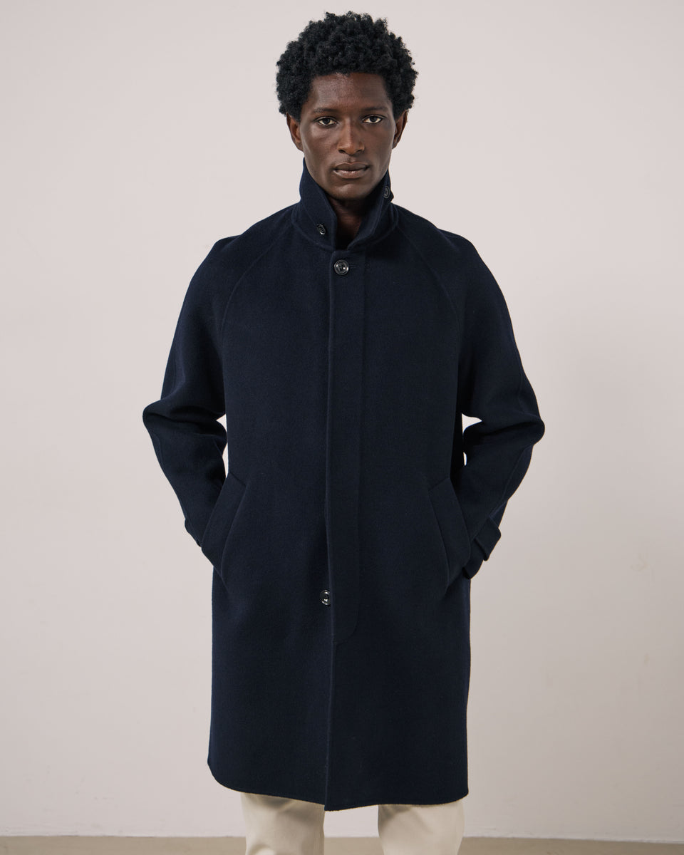 Manteau Homme en Laine Double Face Bleu Marine Graig - Image 3