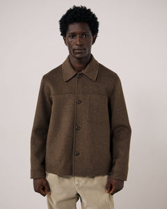 Veste Homme en Laine Double Face Marron Dary