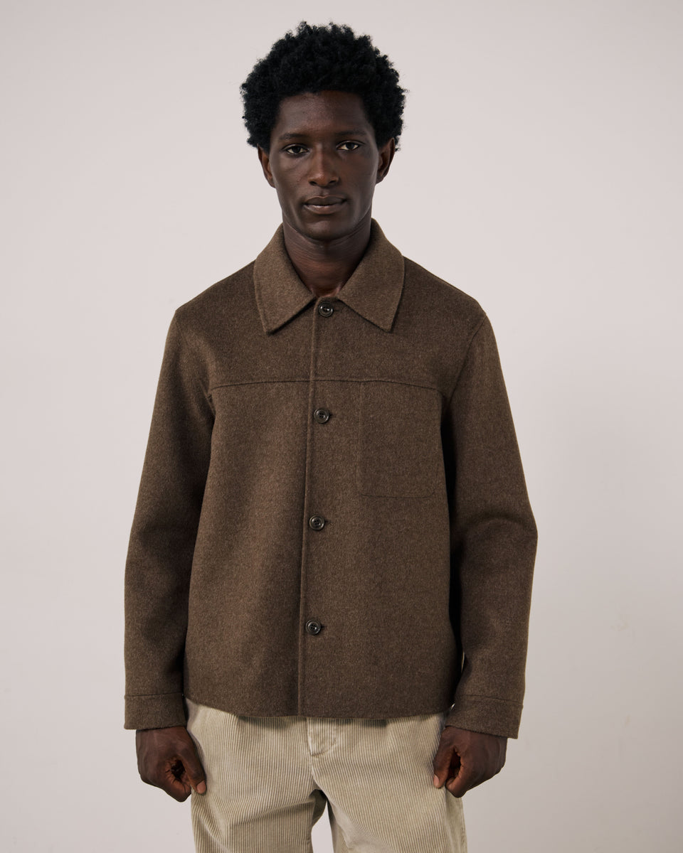 Veste Homme en Laine Double Face Marron Dary - Image principale