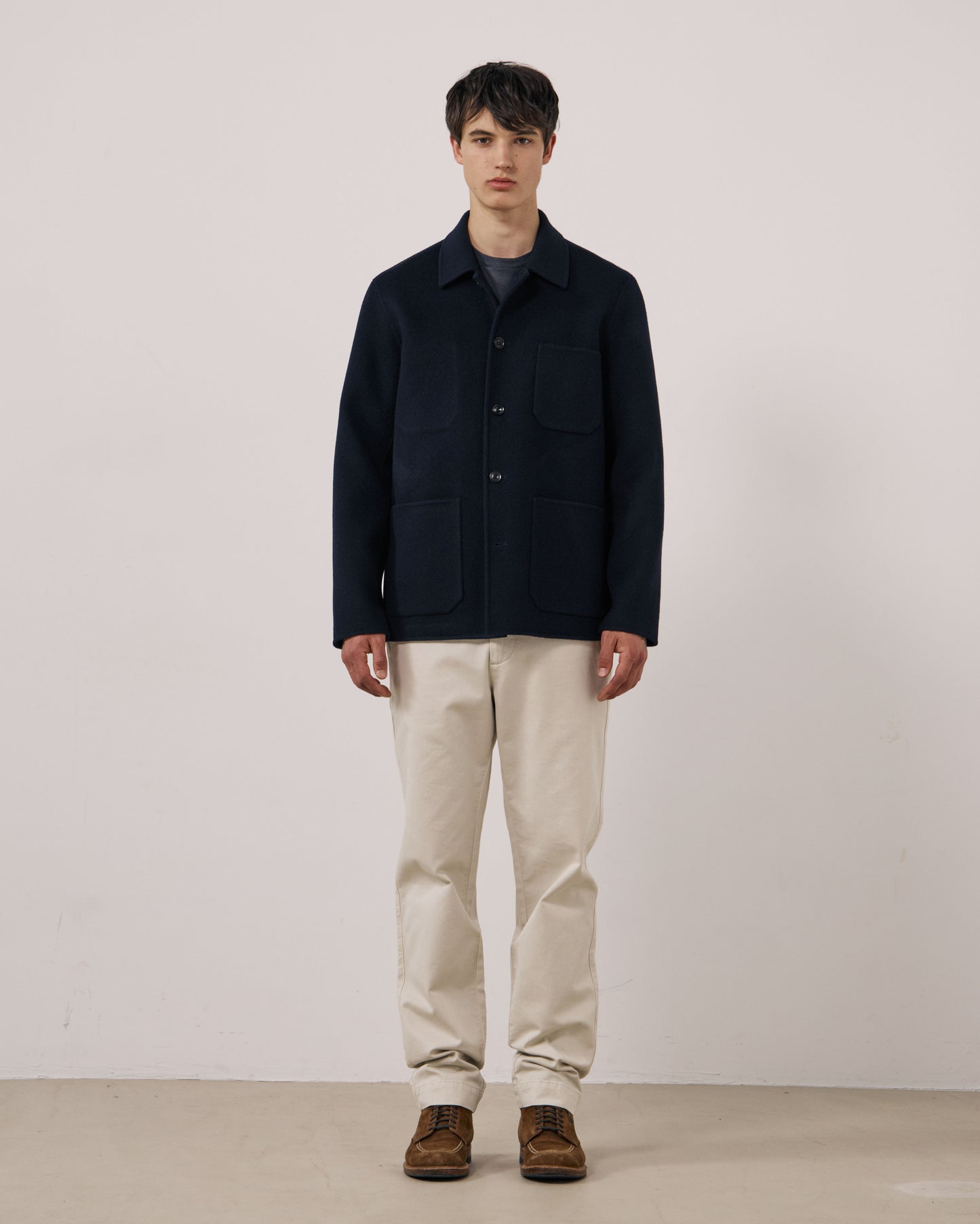 Veste Homme en Laine Double Face Bleu Marine Jay