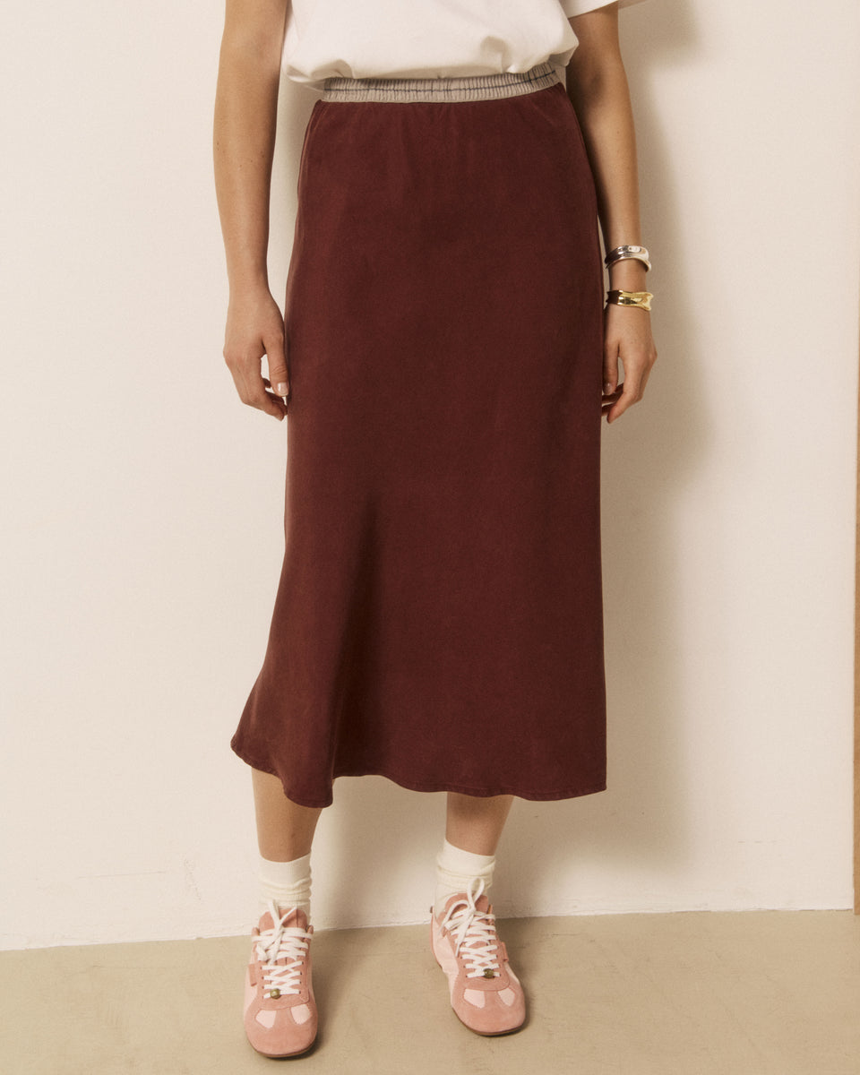 Gonna da donna in lyocell bordeaux Jima - Image 2
