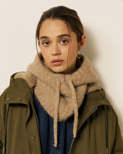 Cagoule Femme en Laine d'Alpaga & Mérinos Beige Meva