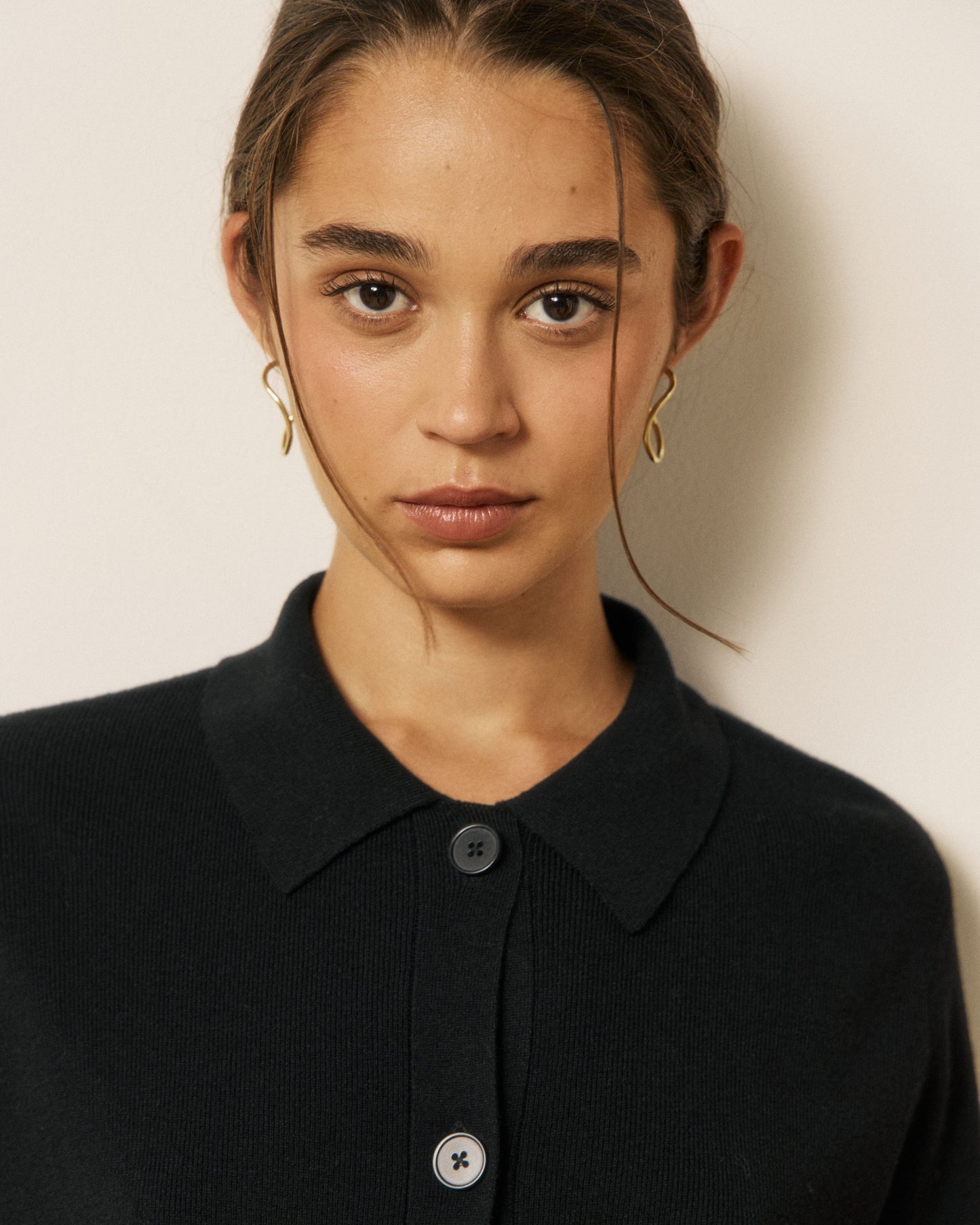 Chemise Femme en Laine Mérinos Noir Medaline