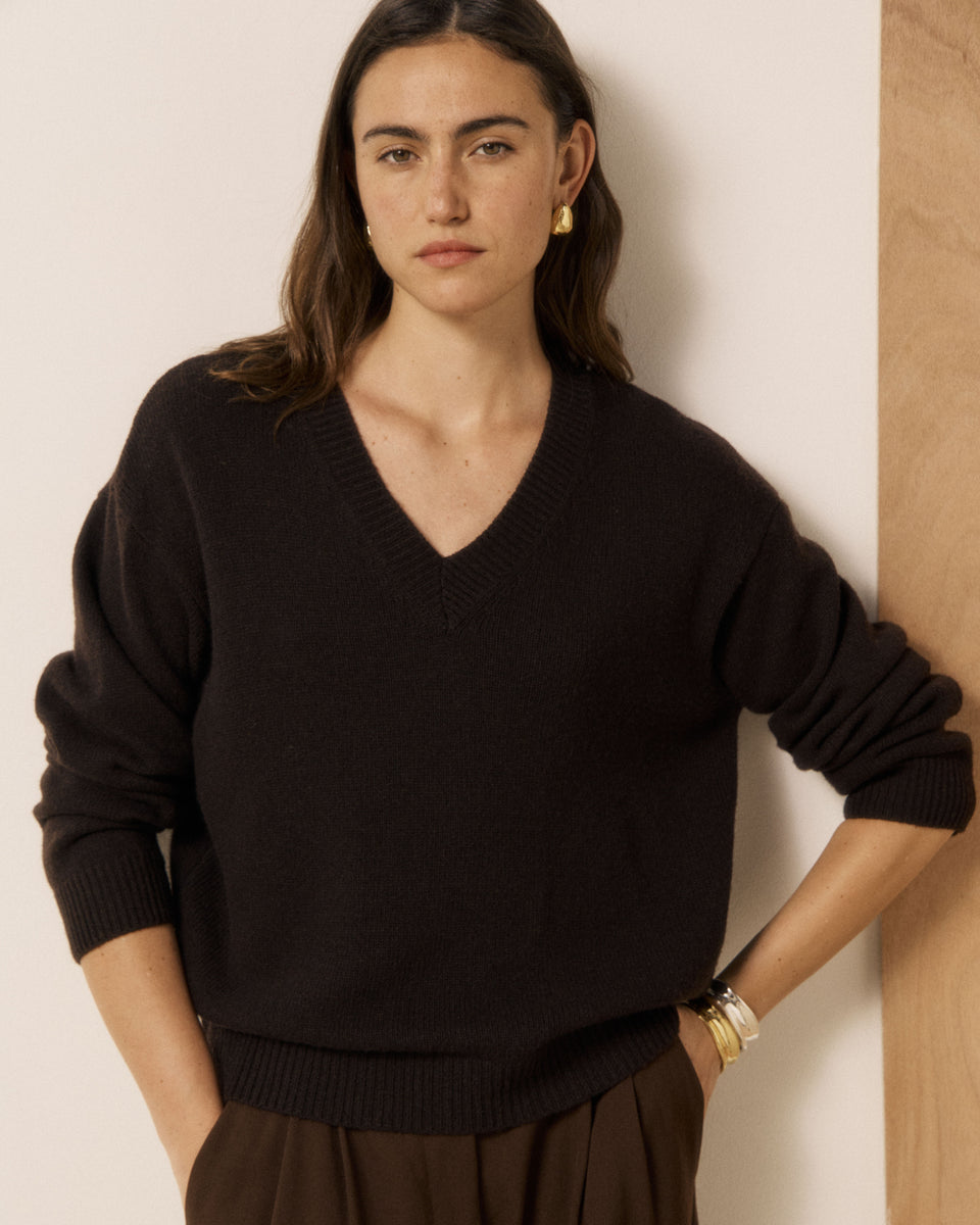 Maglione da donna in lana e cashmere marrone Milanto - Image principale