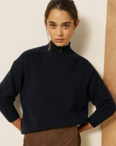 Pull Femme en Laine & Cachemire Bleu Marine Mylo