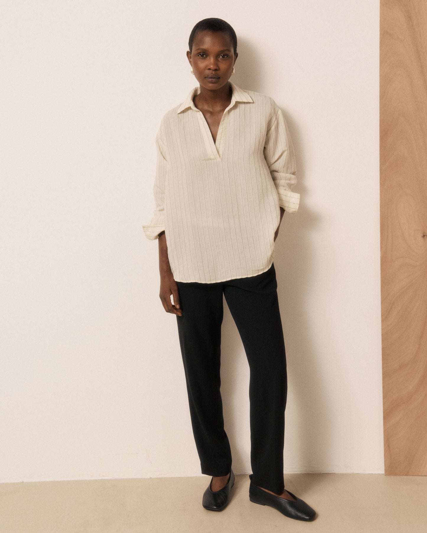 Pantalon Femme en Crêpe Noir Pirol