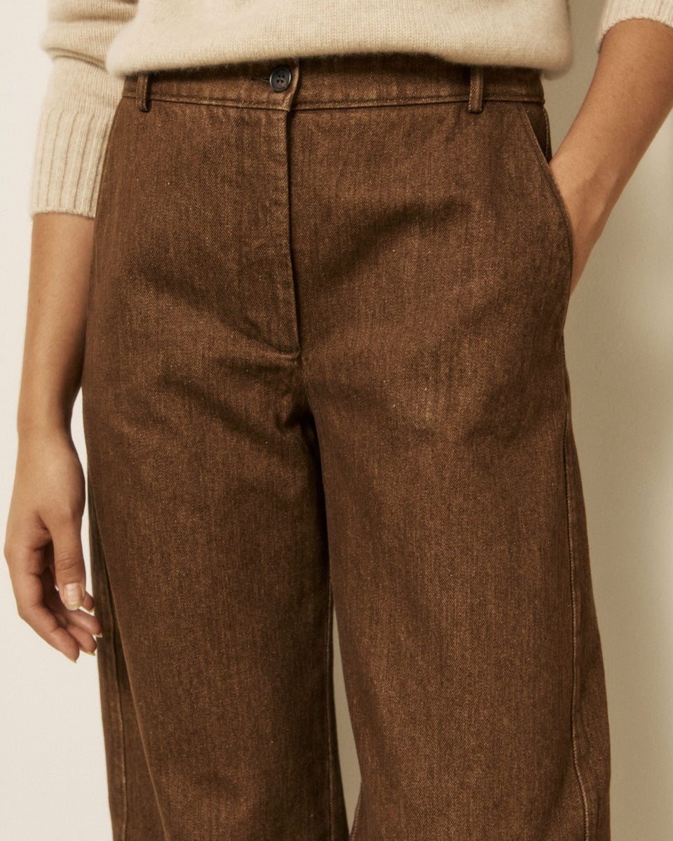 Pantalon Femme en Denim Marron Podium - Image 3