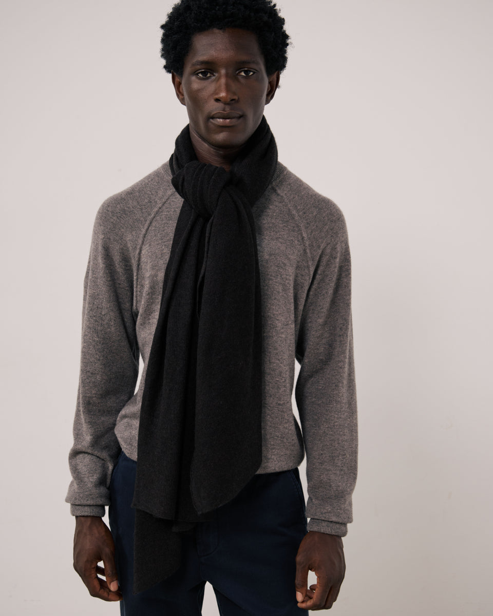 Men's Brown Wool & Cashmere Scarf - Image principale