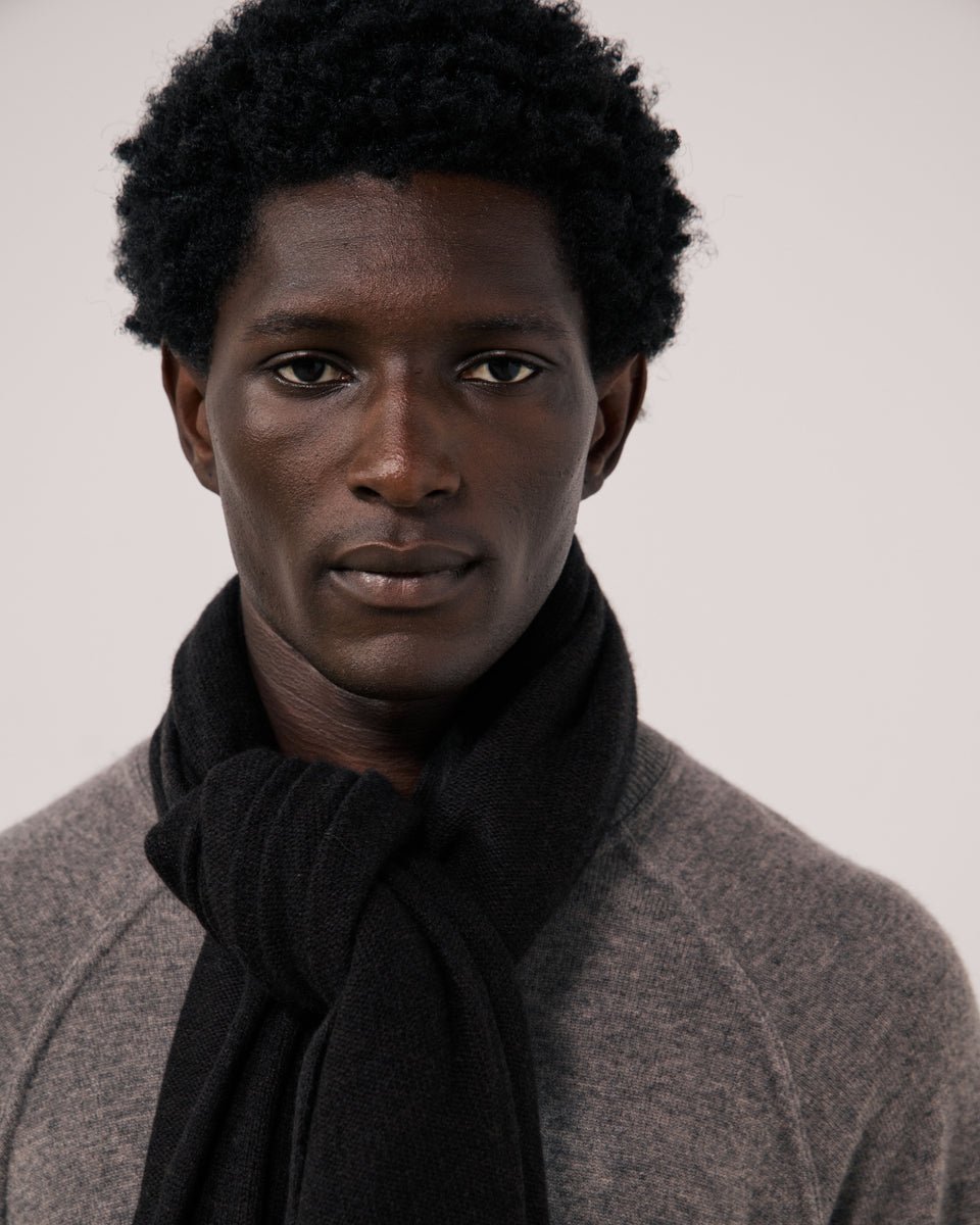 Men's Brown Wool & Cashmere Scarf - Image 2