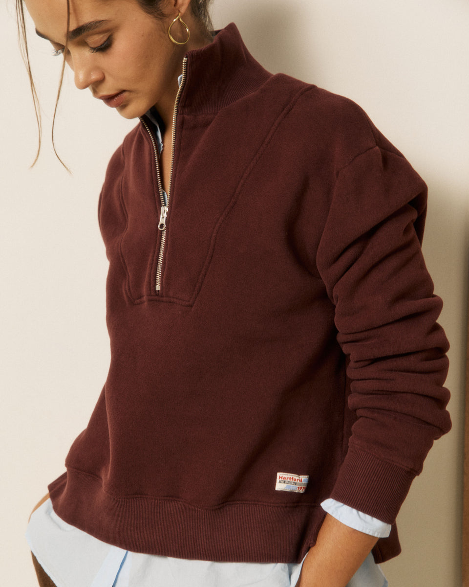 Sweatshirt Femme en Molleton Bordeaux Tussi - Image 2
