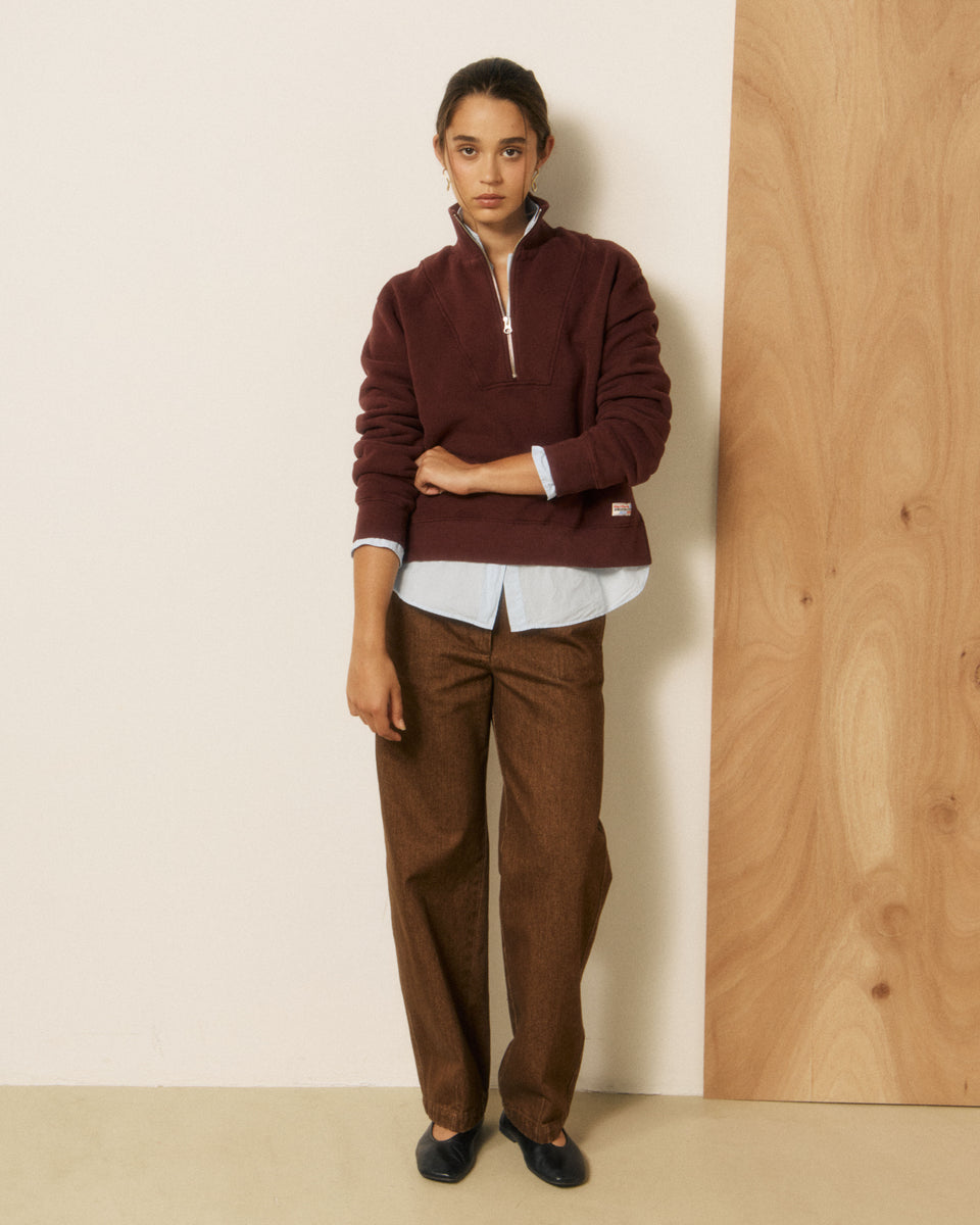 Sweatshirt Femme en Molleton Bordeaux Tussi - Image 3
