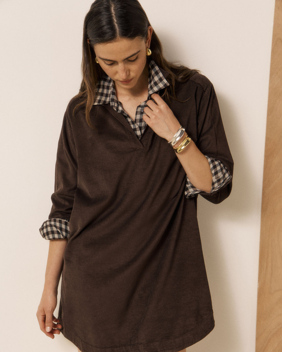 Robe Femme en Velours Côtelé Chocolat Rusk - Image 2