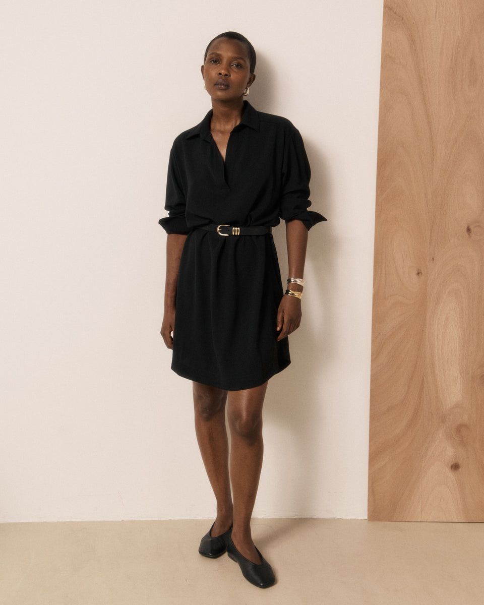 Robe Femme en Crêpe Noir Rusk - Image principale