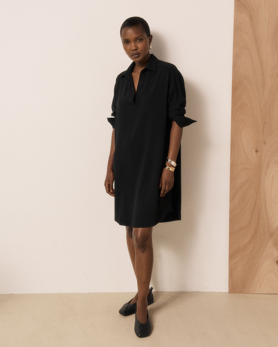 Robe Femme en Crêpe Noir Rusk - Image 2