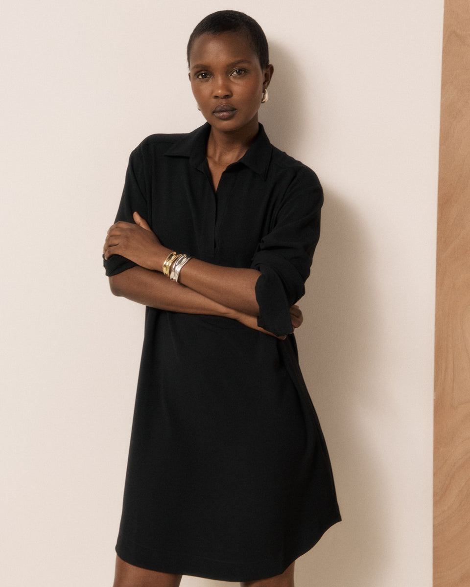 Robe Femme en Crêpe Noir Rusk - Image 3