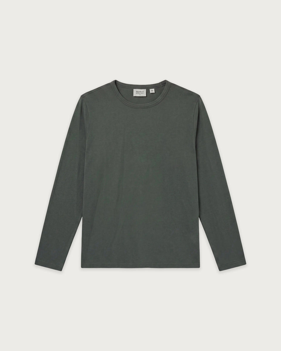 Maglietta da bambino in jersey di lyocell e cotone verde grigio - Image principale
