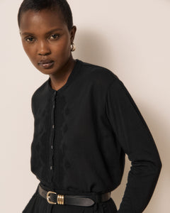 T-shirt Femme en Coton Double Face Noir Tuanake