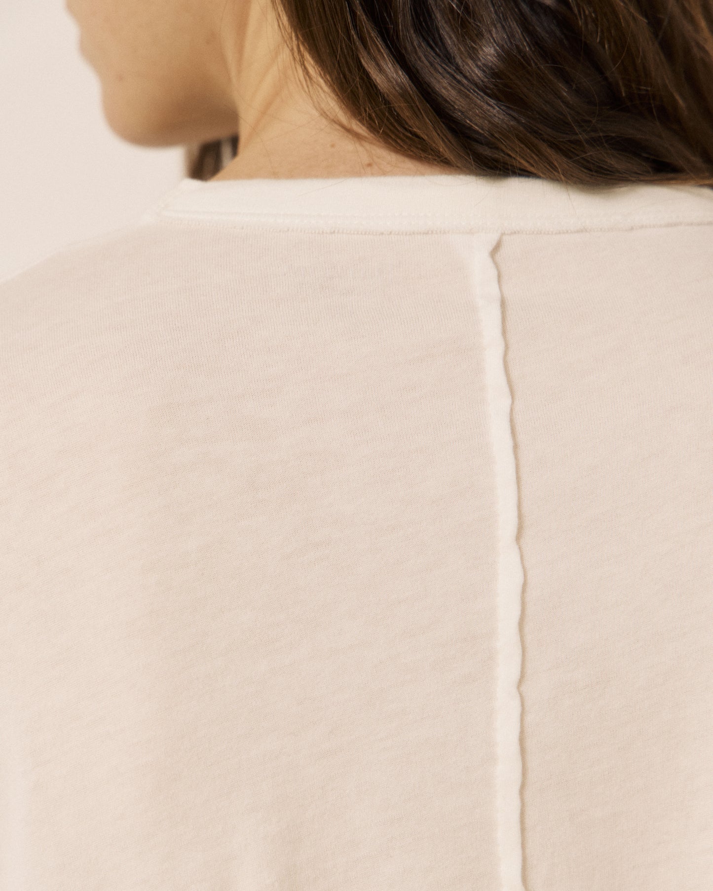 T-shirt Femme en Coton & Modal Ecru Tamour