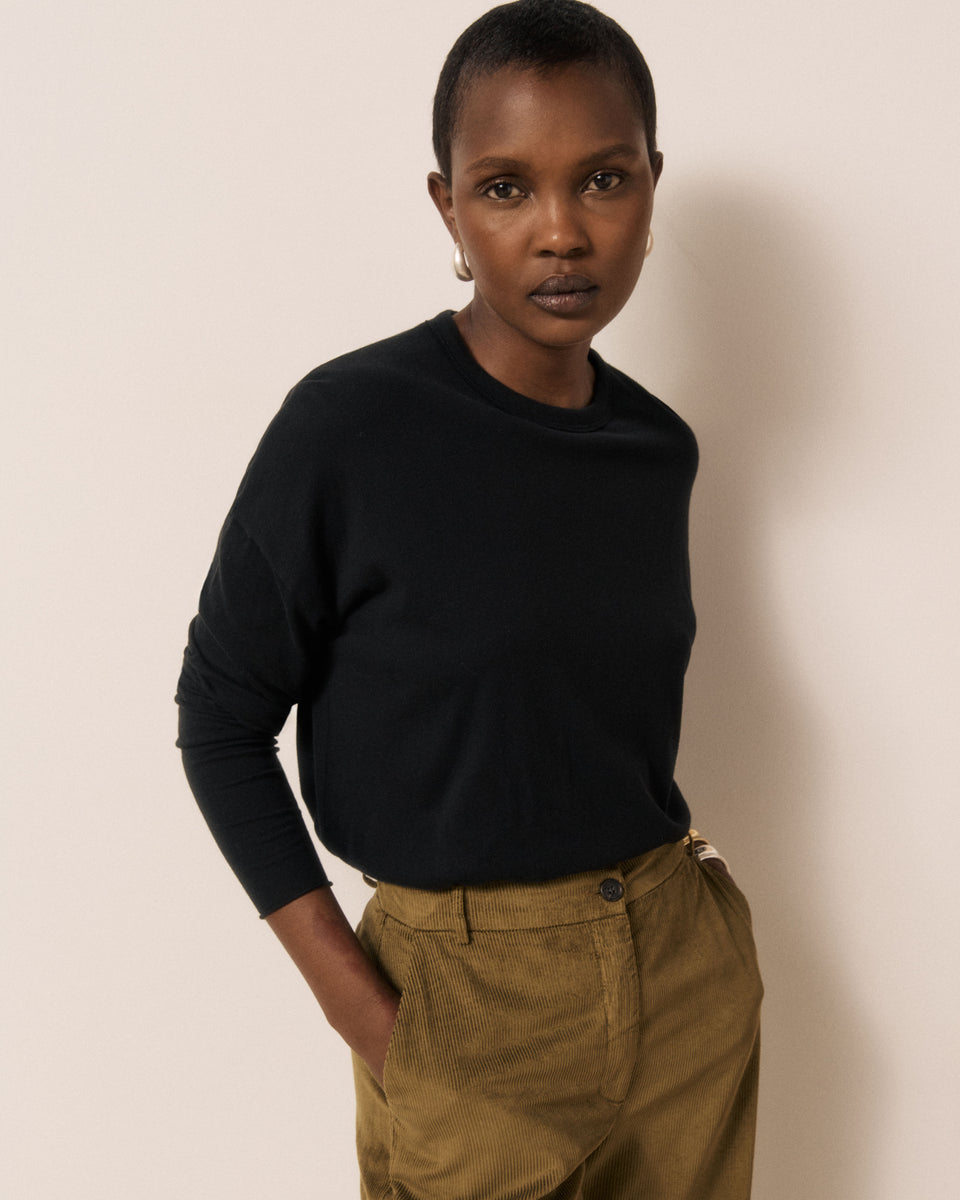 T-shirt Femme en Coton & Modal Noir Tamour - Image 3